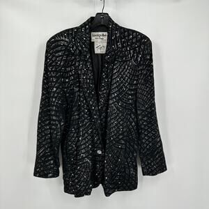 Vintage Giovinezza Moda Rocco D'Amelio Women Suede Blazer Size S Sparkle Classic